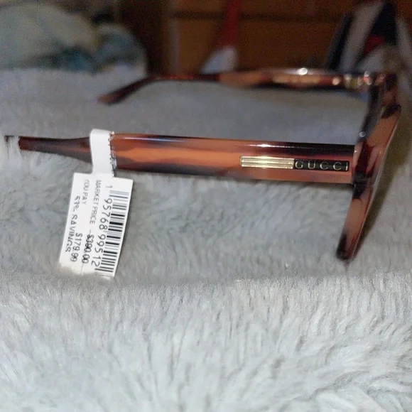 NWT Unisex 100% Authentic Gucci 55MM Havana Square Sunglasses - Picture 9 of 11